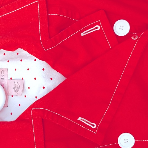 BANDOLINO -ADORBS-double breasted jacket, fire engine 🚒 red, white buttons! 🥰 - Picture 6 of 7